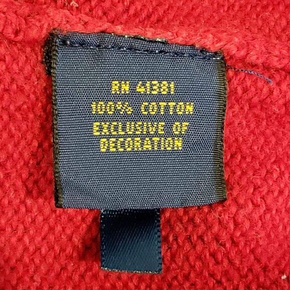 Polo Ralph Lauren Sweater Mens Crew Neck Pullover Red Vintage Chunky Size XXL - Picture 7 of 9